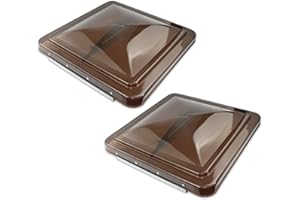 Leisure Coachworks 2 Packs 14 Inch RV Roof Vent Cover Universal Replacement Vent Lid Smoked for Camper Trailer Motorhome (Smoked 2-Pack)