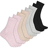 Bencailor 4 Pair Women Five Toe Socks Cotton Crew Ankle Socks with Toes for Women Men Athletic Running Yoga Daily