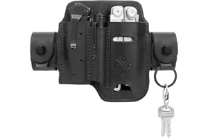 1791 EDC Multitool Sheath, Leather EDC Organizer, Belt Pouch Fits Multitool, Knife, Pen, Keys - Compatible with Heavy Duty Leatherman, Gerber and SOG