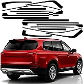 MusTree Chrome Delete Vinyl Wrap Kit fit for 2020-2025 Kia Telluride Accessories Side Window Trim with Gloss Black Blackout Film