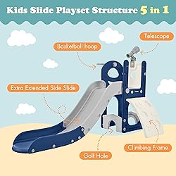 Virubi 5 in 1 Toddler Slide Playset, Climbing Toys