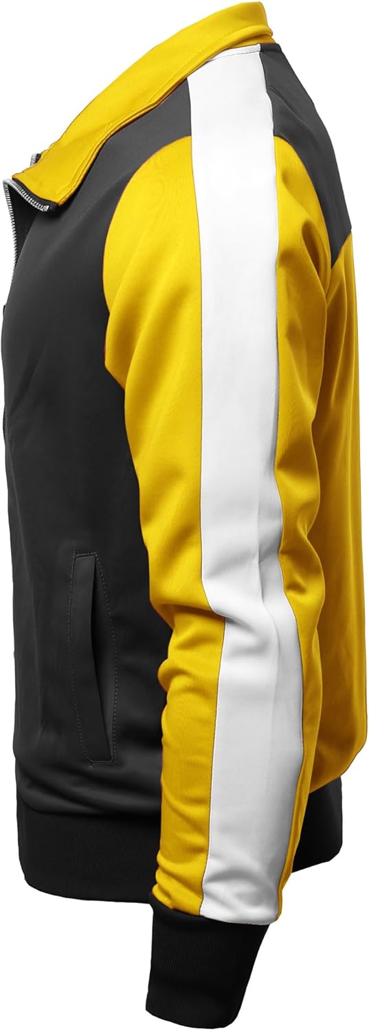 Men's Premium Quality Shoulder Panel Zip-Up Track Jacket at  Men’s Clothing store