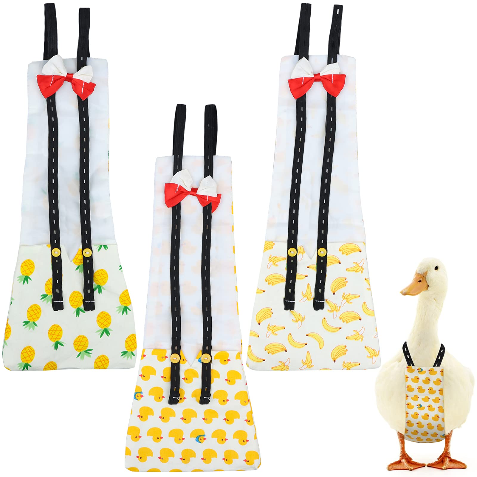 LotCow 3 Pcs Chicken Duck Nappies Duckling Diapers Washable Reusable Poultry Cloth for Duck Goose Pigeon