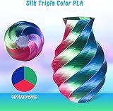 ERYONE PLA Silk Shiny 3D Printer Filament 1.75mm Multicolor 250g Red Blue Green view 2