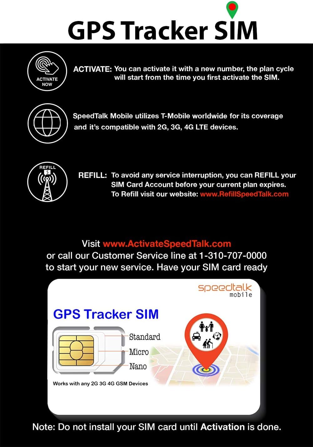 thumbnail image 2 of SpeedTalk Tracker SIM Card – 5G/4G LTE For GPS Trackers & Smart Devices – 6 Months Service Included, No Expiry 2 of 5