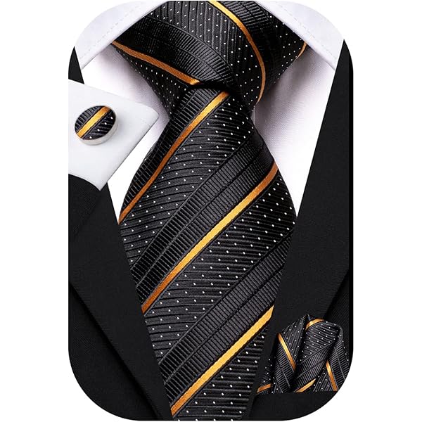 Men's Black Striped Necktie - 2.75 Inch Slim Tie With Gift Box For Business & Formal Events