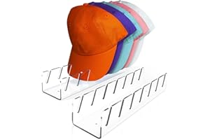 BOONBERY Hat Stand for Baseball Caps, 2 Pack Hat Organizer and Display, Acrylic Hat Rack for 14 Baseball Caps for Bedroom, Closet, Dresser, Entryway, Office
