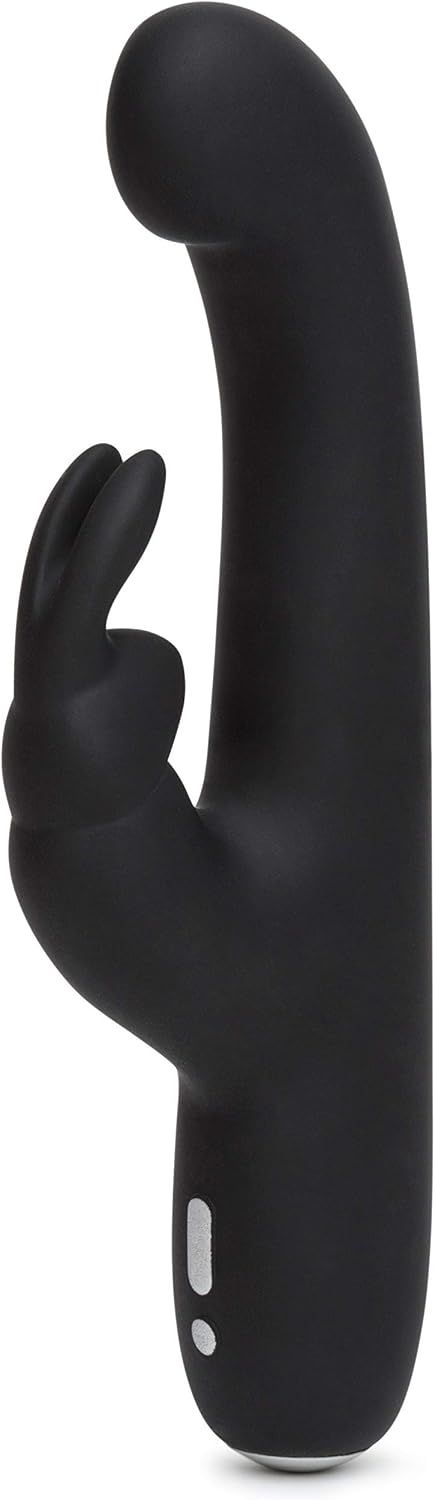 Lovehoney Happy Rabbit Rechargeable G-Spot Slim Black Rabbit Vibrator for Women