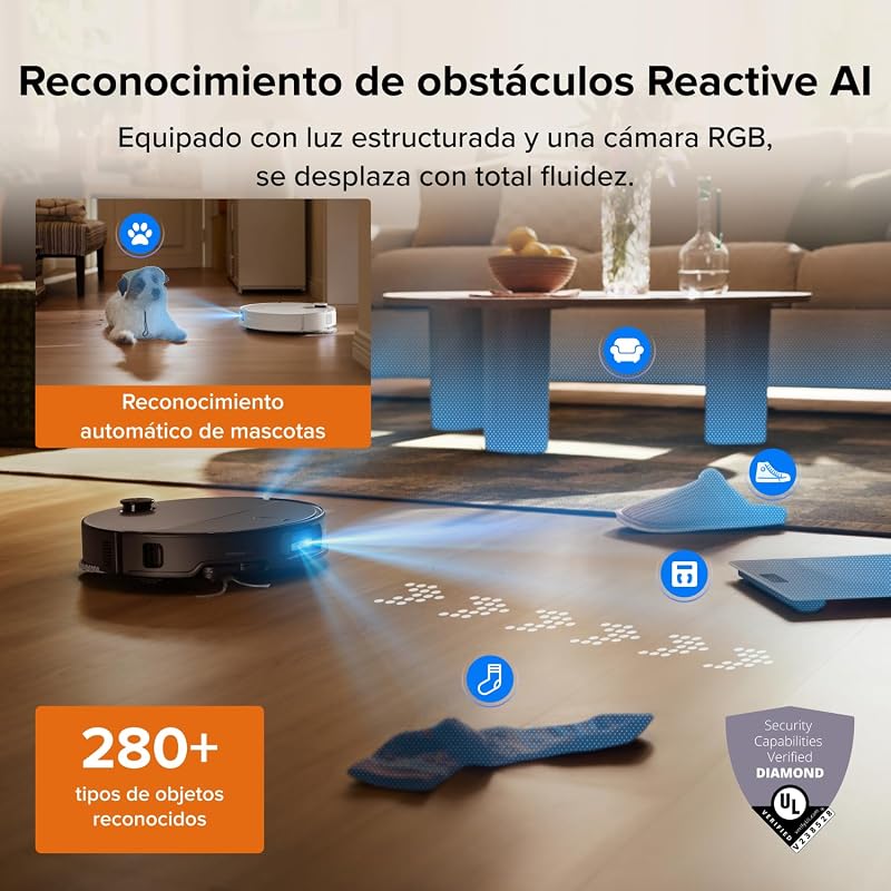 Qrevo Edge 2 Robot Aspirador Succión Extrema de 25000 Pa, Negro