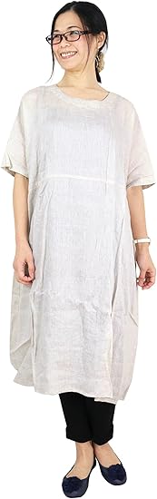 Sv Sk 555 M Natural Cg1 サンバレー Sun Valley ワンピース 麻 リネン Sv Sk 555 ワンピース チュニック 通販 Amazon