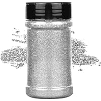 TORC Silver Fine Glitter 4 oz Glitter Powder for Tumblers Resin Crafts Slime Cosmetic Nail Painting Festival Decoration