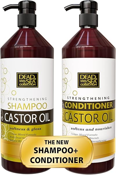 Dead Sea Collection Castor Oil Shampoo Conditioner Strengthening 1000ml 907ml