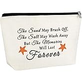 Beach Gifts for Women Makeup Bag Beach Themed Gift for Daughter Sister Friend Bff Female Sea Lover Gifts Summer Vacation Gifts Cosmetic Bag with Zipper Graduation Birthday Present Travel Pouch