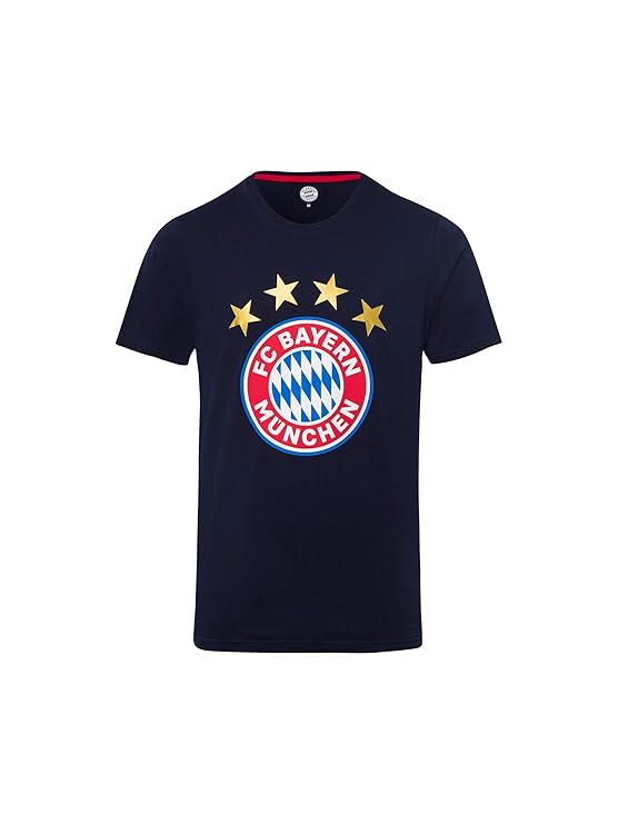 FC Bayern München T-Shirt Logo Navy, Fanshirt mit großem FCB-Emblem
