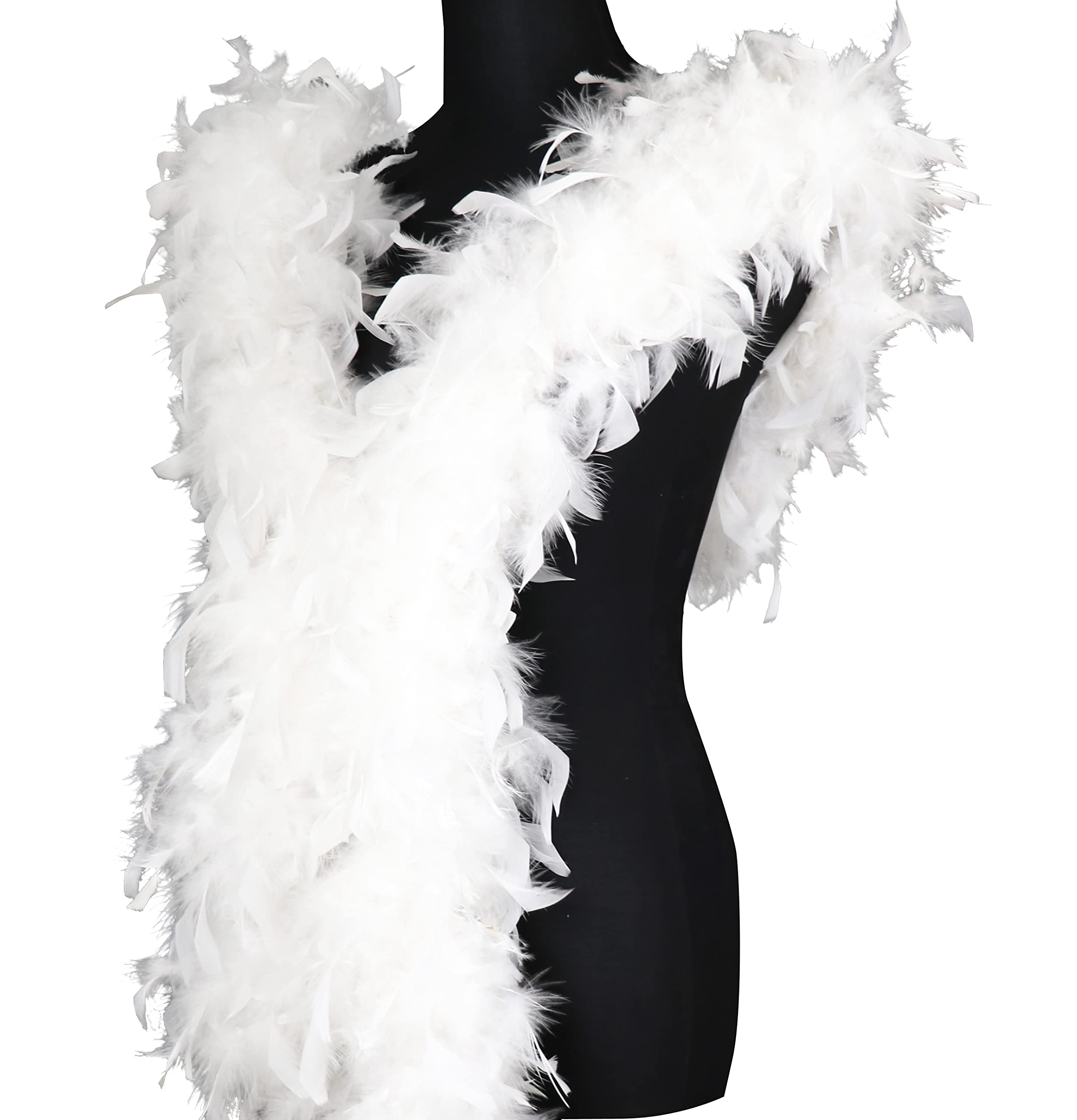 1.8m 90g WhiteMarabou Feather Boa Fancy Dress forCosplay Costume Accessory Holiday Decors