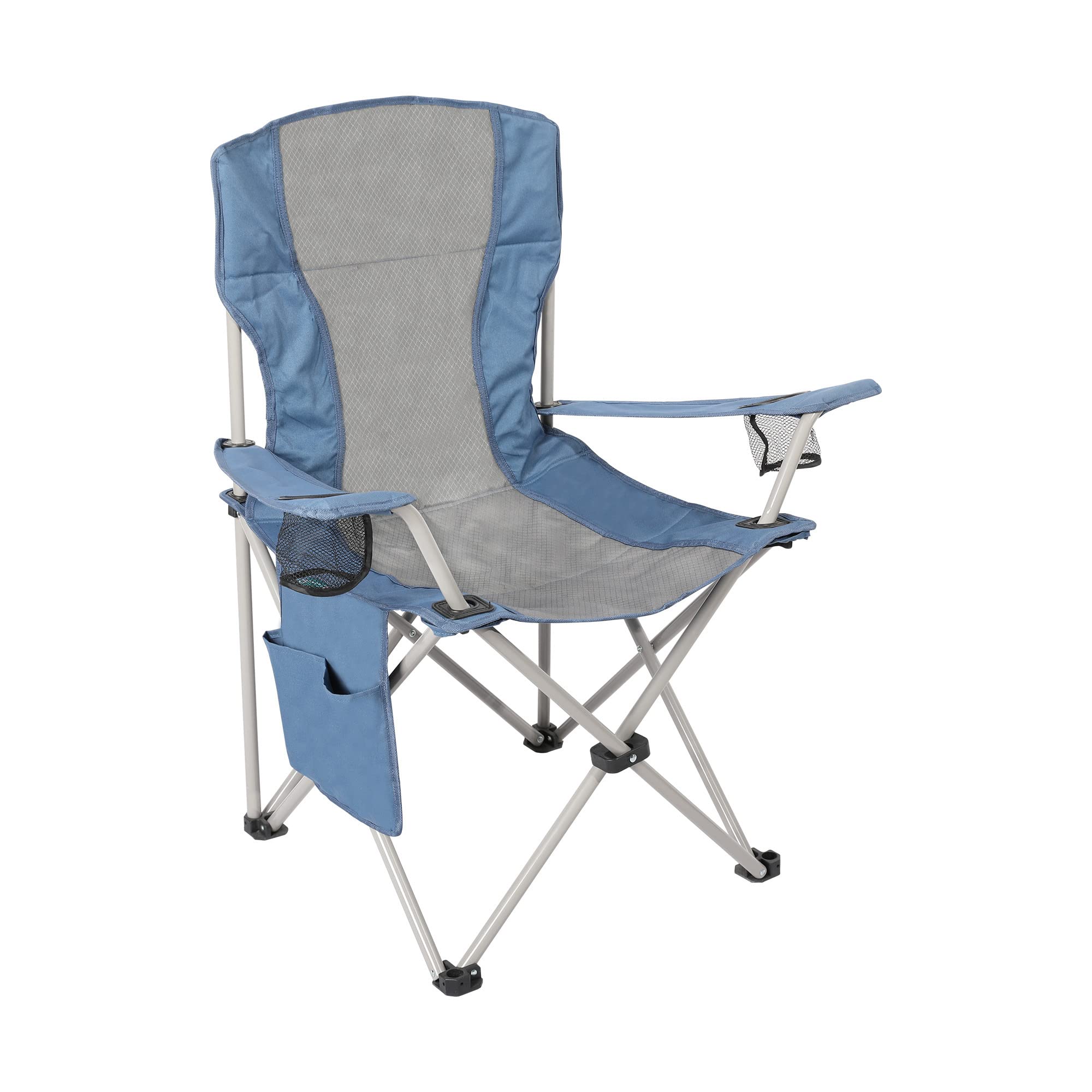 Homecall 30115 camping Folding chair 600D polyester /rip stop with side pocket grey blue, 95.0 cm*55.0 cm*55.0 cm