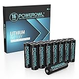 POWEROWL Lithium Batteries AA 16 Pack, High