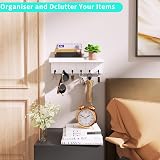HapiRm Key Holder Wall Mount with 6 Hooks and Shelf view 6