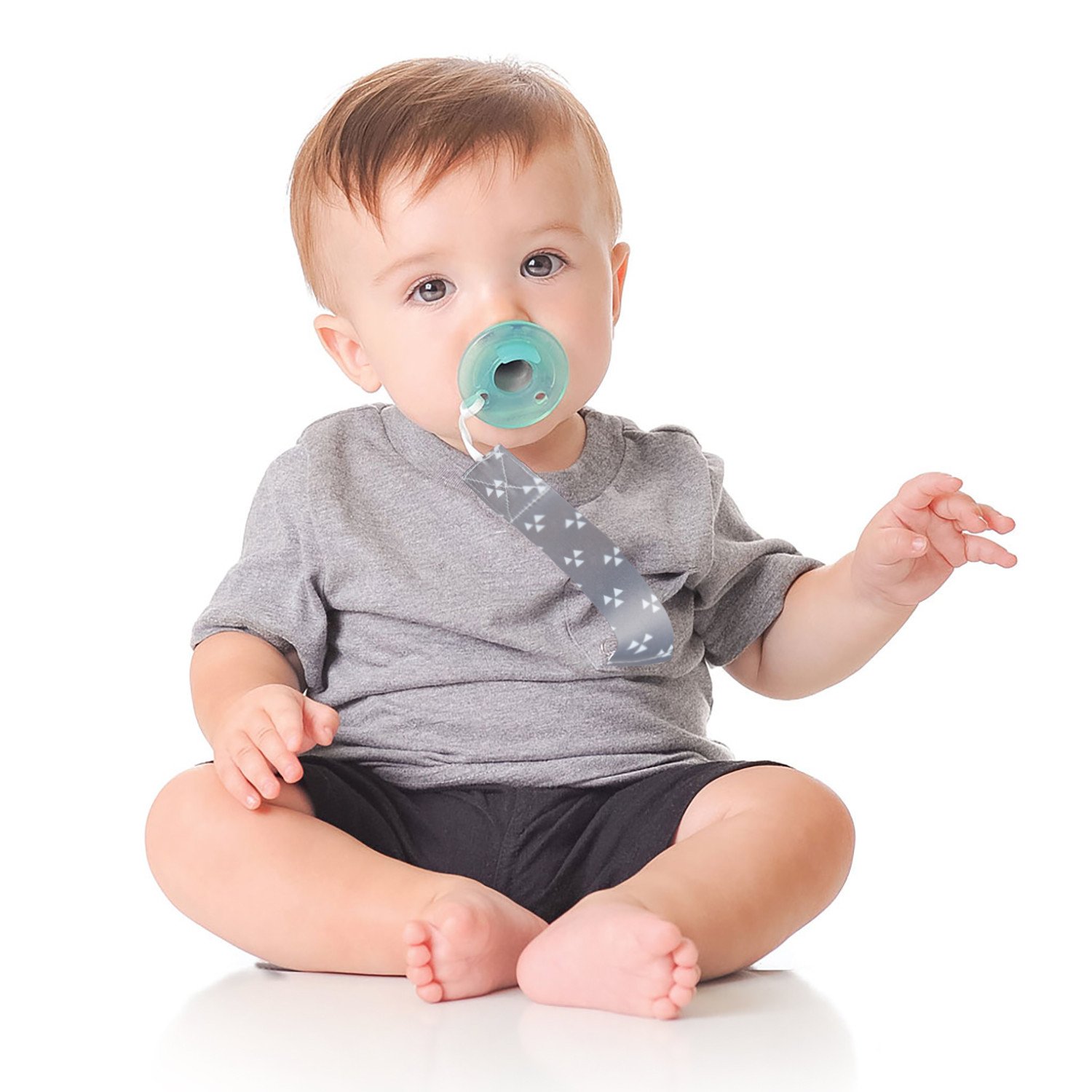 Baby Pacifier Clips by Upsimples - 6 Pack - Baby Pacifier Holder, Soothies Teething Ring Holder for Baby Boys |Universal Fit