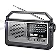 NOAA Weather AM FM Portable Radio with Best Reception,Flashlight, Earphone Jack,Battery Operated Radio by 3X D Cell Batteries or AC Power for Hurricane Emergency Use,Plug in Wall by PRUNUS J15WB