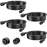 WOOLZ 4pcs 6.5FT Extension Cord with 3 Core 3-Pin for SUNTHIN RGBW Outdoor Landscape Spotlights