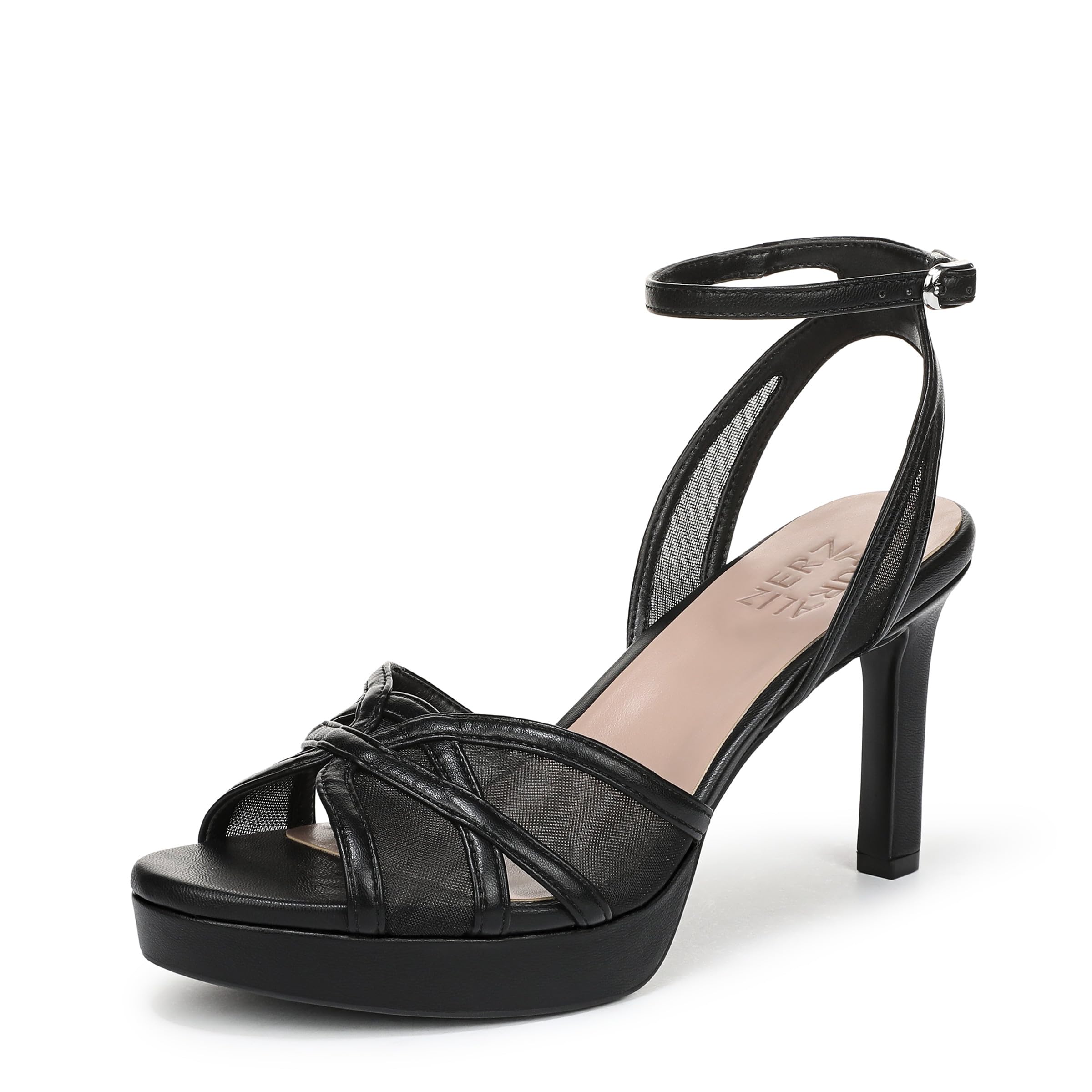 Naturalizer Women’s Adara Heeled Sandal Black Mesh 6.5 M
