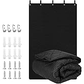 Sound Dampening Blanket for Musicians &amp; Home Studio Use, 48 x 78 in, Black | Automotive-Grade Fabric with Grommets, Hanging Loops and Wall Hooks for Easy Setup, Helps Reduce Echo in Studios and Offices