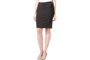 Fishers Finery Women's Ecofabric Ponte Pull On Stretch Above Knee Classic Pencil Skirt, Fitted