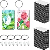 240 Pcs /80 Pack Sublimation Keychain Blanks, MDF Keychain Double Sided Heat Transfer Boar for DIY and Craft