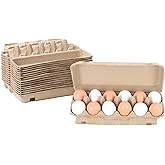 Ccuiicy 15 Pack Egg Cartons Bulk, 2x6 Style Paper Pulp Egg Cartons | Reusable Empty Natural Sturdy Egg Cartons Cheap Bulk, Design Egg Carton for Fresh Chicken Eggs
