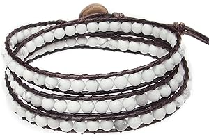 Ayriwoyi Genuine Stone Wrap Bracelets for Women Natural Crystal Beaded Wrap Bracelet 2/3/5 Adjustable Bohemian Bracelets Jewelry Gifts for Women Mom