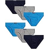 U.S. Polo Assn. Mens Bikini Underwear - 6 Pack Cotton Blend String Classic Stretch Mens Brief with Contour Pouch