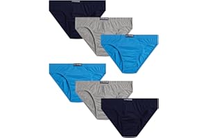 U.S. Polo Assn. Mens Bikini Underwear - 6 Pack Cotton Blend String Classic Stretch Mens Brief with Contour Pouch