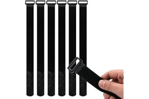 STARUMENT Reusable Cinch Straps 1”x 12”- Premium Multipurpose Quality Hook and Loop Safety Straps (15 Pack) (12 inch)