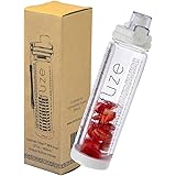 Unique 3-in-1 Premium Zenfuze Sport Water Bottle - BPA Free Fruit Infuser with Flip Top Locking Lid and Extra Wide Drinking Spout for Fast Refreshment