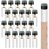 Pimoys Pool Cue Tips Replacement Kit, 20 Sets, 12 Mm, Blue | Leather Screw-On Tips, Plastic Ferrules And Cue Rings, Easy No-Glue Install, Fits Billiard Cue Repair And Backup Use