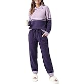 DAVID ARCHY Warm Pajamas for Women Fleece Lounge Sets Winter Fuzzy Cozy Soft Comfy Long Sleeve Pj Sleepwear Hooded Loungewear
