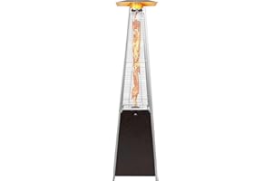 Betterland Pyramid Patio Heater 89.4-Inch Outdoor Propane Heater w/Wheels 41000 BTU, ETL & CSA Certified, Hammered Bronze