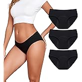 TUTUESTHER Period Underwear for Women Heavy Flow Leakproof Panties Cotton Postpartum Panty Menstrual Hipster for Teens 3 Pack