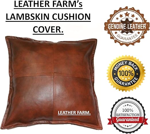 Amazon Com Thick Genuine Leather Pillow Cover Tan Decorative For