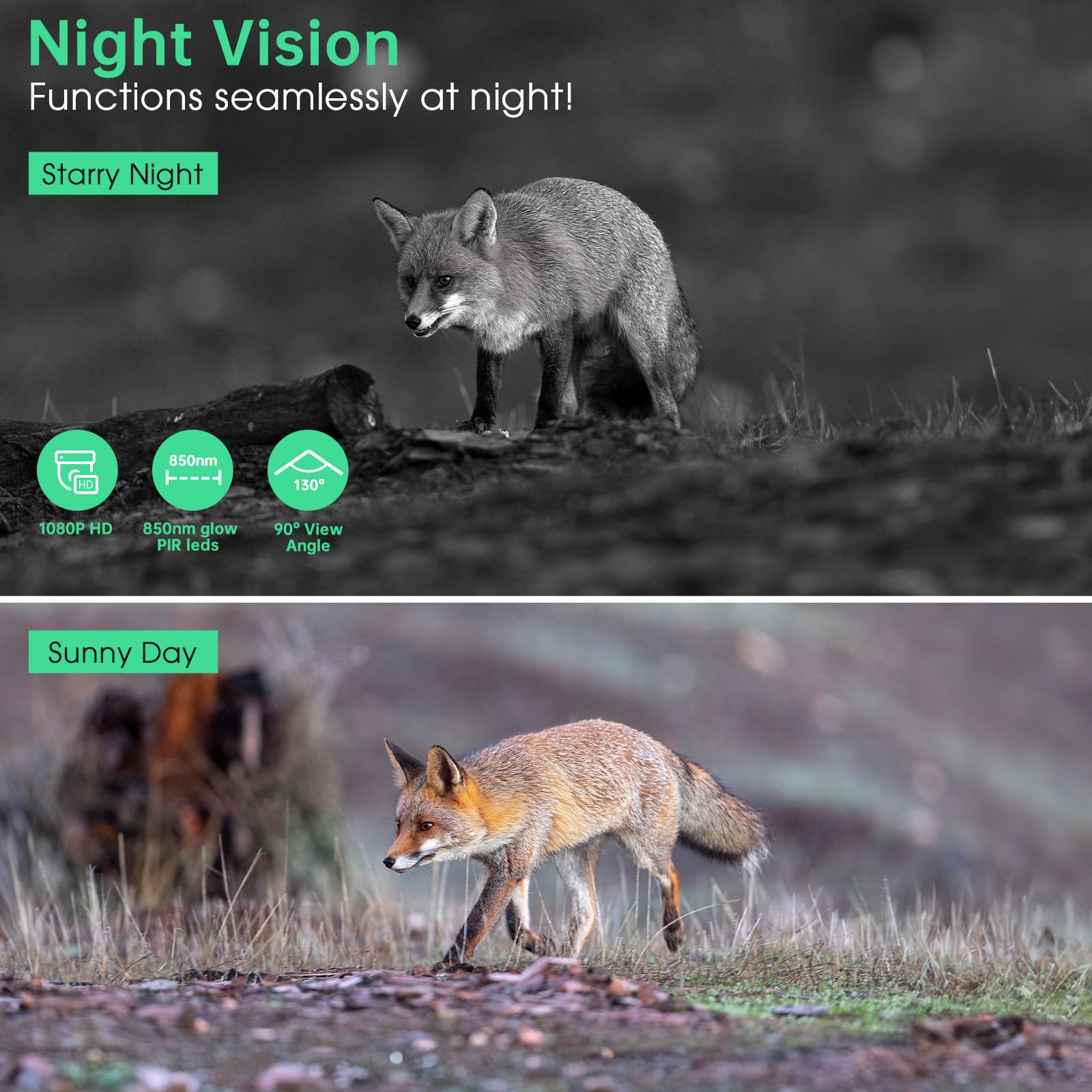 Hrivcam Trail Camera 4K 64MP WiFi Solar Game Camera, 5000mAh Forever Power, 64GB Memory Card and Ip67 Waterproof Night Vision Trail Cam for Outdoor Wildlife Detection, Monitoring Trail Cameras