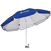 AMMSUN XL Chair Umbrella with Universal Clamp Adjustable 47 inches and 360-degree Swivel UPF 50+, Portable Clamp on Camping or Beach Chair, Stroller, Wheelchair, Golf cart, Blue, Large-sized