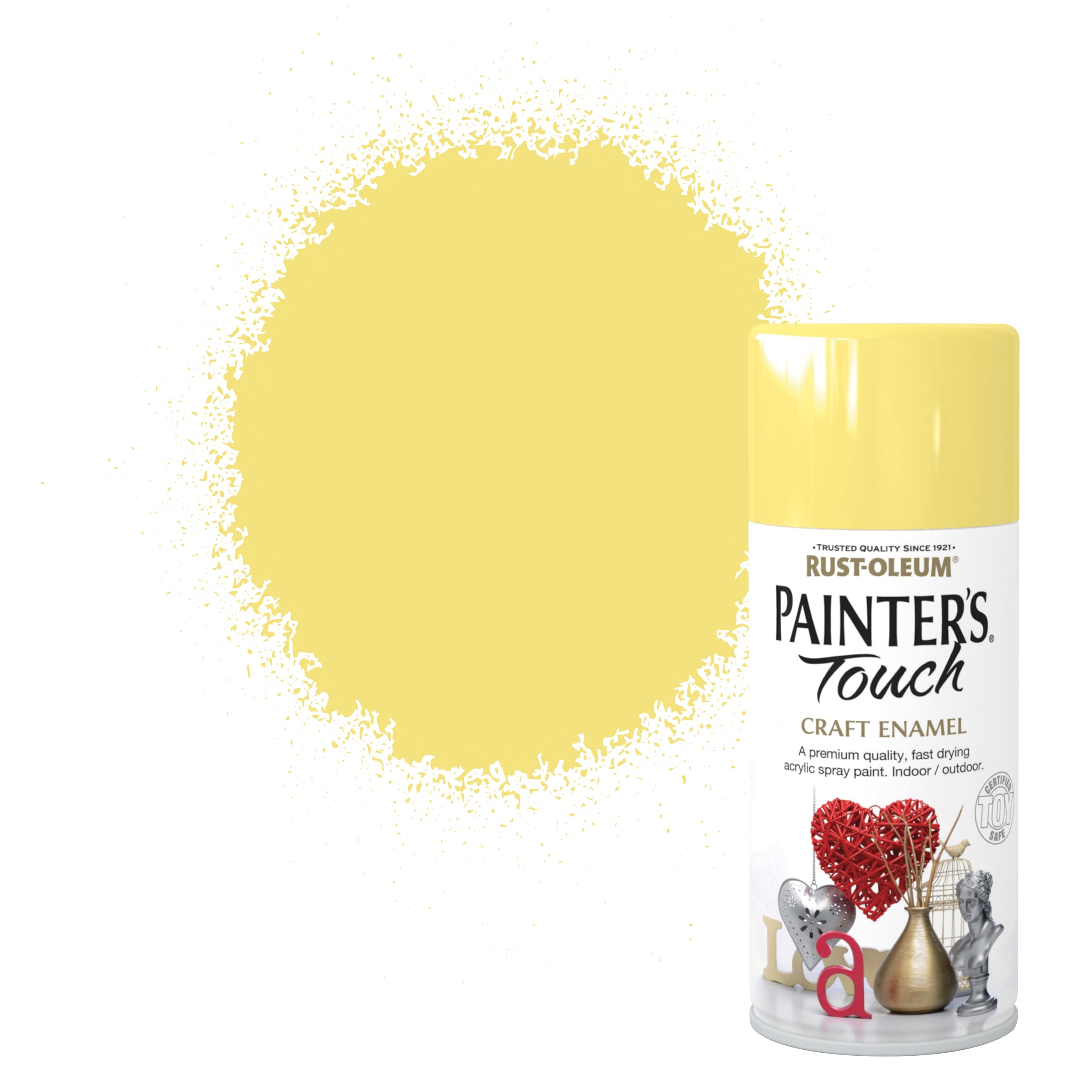 Rust-Oleum 150ml Painter's Touch Craft Enamel Spray Paint Aerosol - Buttercup Yellow