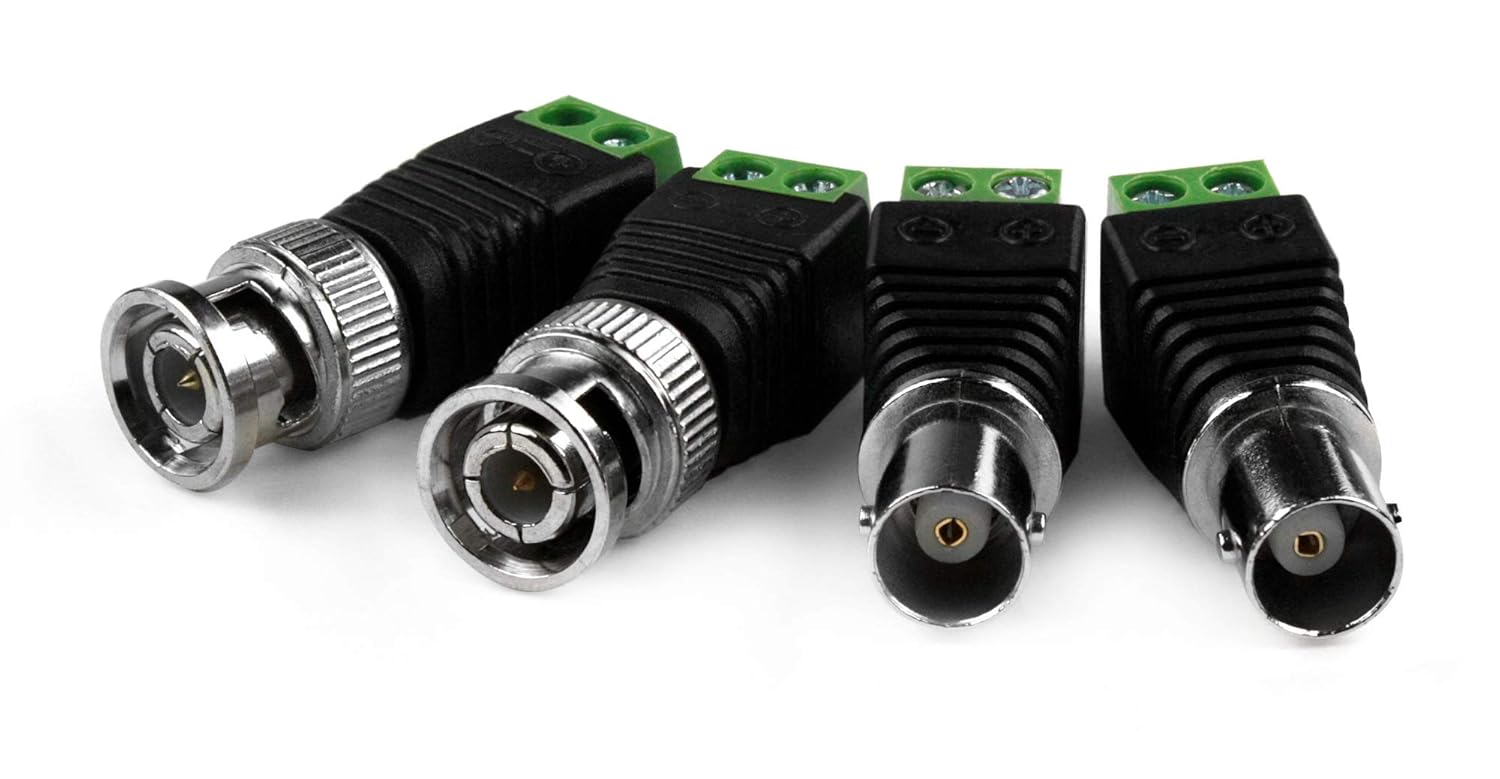 Male and Female BNC with Terminal Screws (2 Pack)