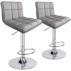 Leopard Bar Stools, Modern PU Leather Adjustable