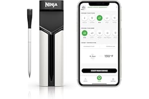 Ninja ProChef™ Wireless Meat Thermometer Indoor & Outdoor, for Grill, Oven, Smoking, Roasting, air Frying, Flame Resistant, L