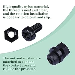 Pzsmocn 300 Pieces/100 Sets M2*4 mm Plastic Black