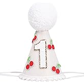 YOUAME Cherry 1st Birthday Hat For Girls - One Cherry On Top Party Hat, Sweet One Headwear Decorations, Fruit Theme Baby Shower Outfit, Cake Smash Photo Props