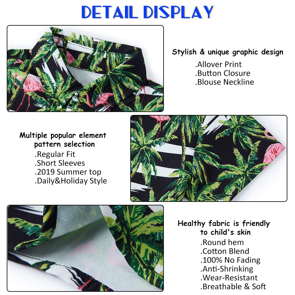 Little /& Big Boys Button Down Shirts Hawaiian Aloha Short Sleeve Party Camp Holiday Casual Novelty Dress Shirt Size 2-14T