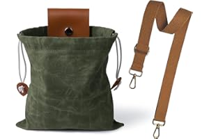 Rolzchoy Foraging Bag with Adjustable Shoulder Strap, Foldable Waxed Canvas Belt Bag, Multipurpose Water-Resistant Storage Po